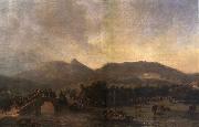 Nicolas-Antoine Taunay The Royal Processions Crossing of Maracana Bridge oil on canvas